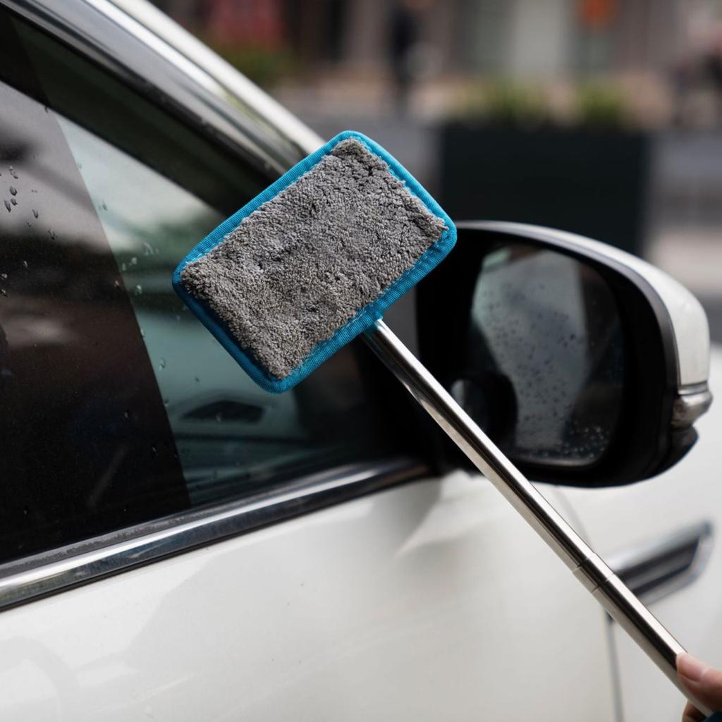 Швабра для мытья окон с длинной ручкой, инструмент для чистки лобового стекла, аквариума, автомобильного внутреннего стекла, стеклоочистителя для ванной комнаты, кухни, столешницы, стеклянных стен, окон