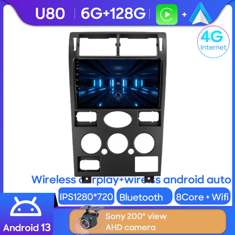 Android Мультимедиа Для Ford Mondeo 3 2000 - 2007 Автомагнитола Процессор Радио QLED Плеер Навигация Carplay Auto HDR 5G Камера Видеорегистратор WIFI