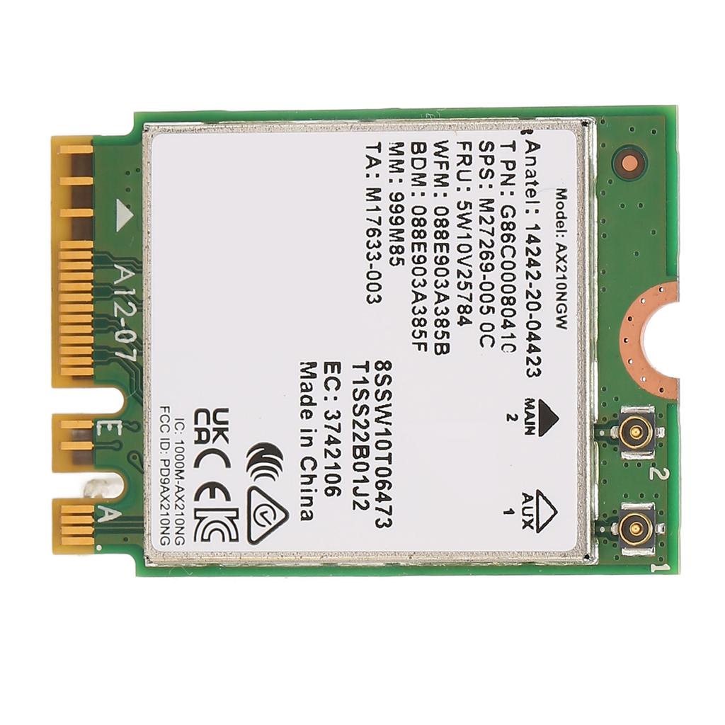 NGFF Network Card AX210 Standard NGFF M2 Triple Band 2.4G 5G 6G BT 5.2 MU MIMO WIFI6E Network Card