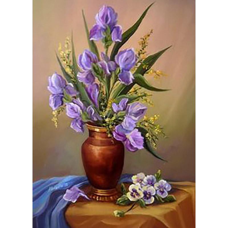 DIY Floral 5D Diamond Painting Full Round Drill Diamond Embroidery Cross Stitch Mosaic Kits Flower Wall Art Home Decor