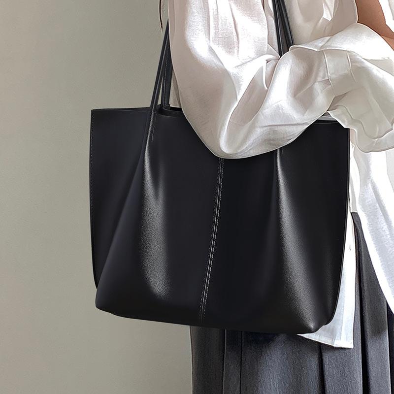 Tote Bag Women's Autumn and Winter New One-shoulder Leather High-end Large Capacity Commuting Mother and Daughter Bag