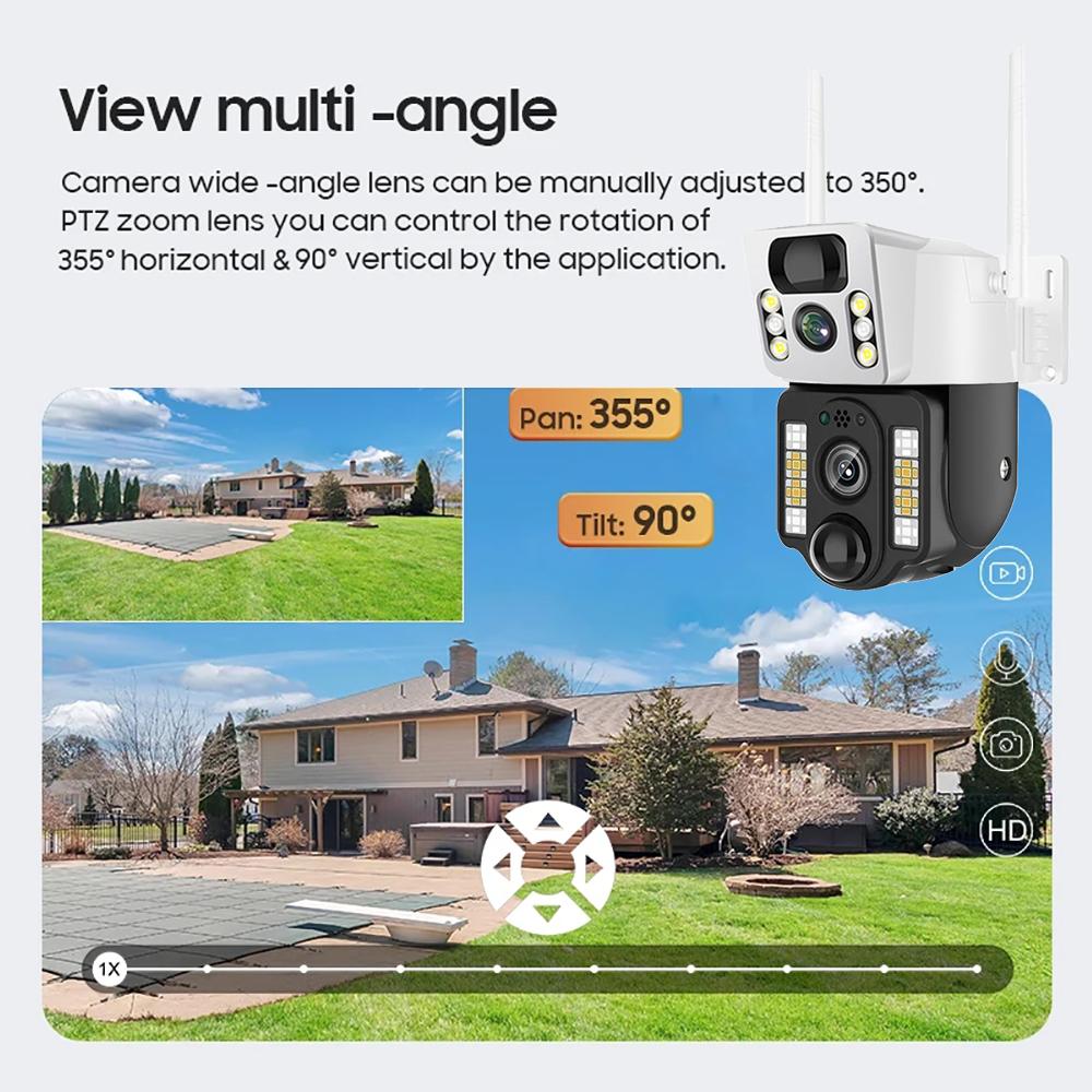 LS VISION Solar WiFi/4G Camera 4K 8MP Dual Lens Low Power Battery CCTV Cameras PIR Motion Detection Auto Track V380 Surveillance Monitor