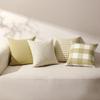 Small Fresh Grass Green Large and Small Plaid Striped Plain Pillow Cushion Cushion Cover Without Core