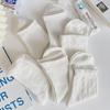 JK Spring/Summer Curled Women's Mid-Tube Cotton Socks – Trendy, Thin, Soft, Cute Japanese Style, Pure White
