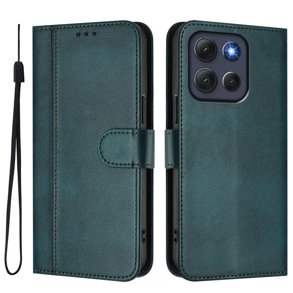 For Motorola Moto G86 5G Cases Wallet Stand Retro Texture Leather Phone Cover with Lanyard