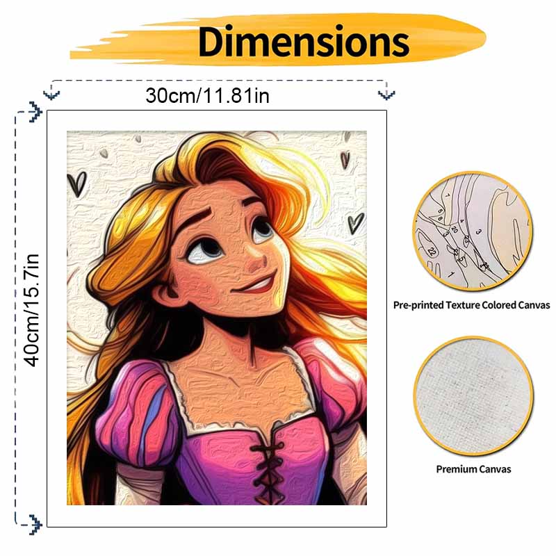 Disney Набор для рисования масляными красками «Рапунцель» Декор для дома на стену Подарок ручной работы Художественные поделки Рисование Персонализированный декор стен для гостиной