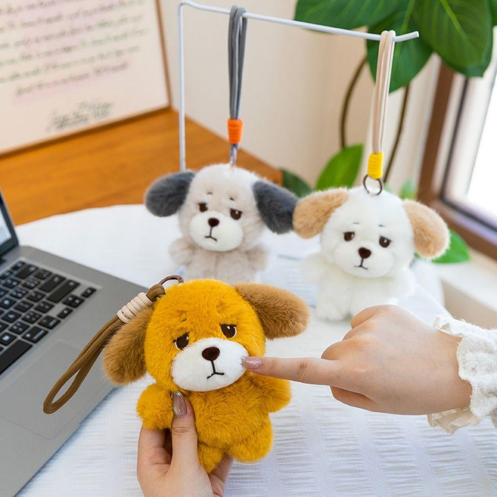Animal Plush Puppy Pendant PP Cotton Puppy Doll Key Ring Puppy Plush Keychain Hanging Ornaments