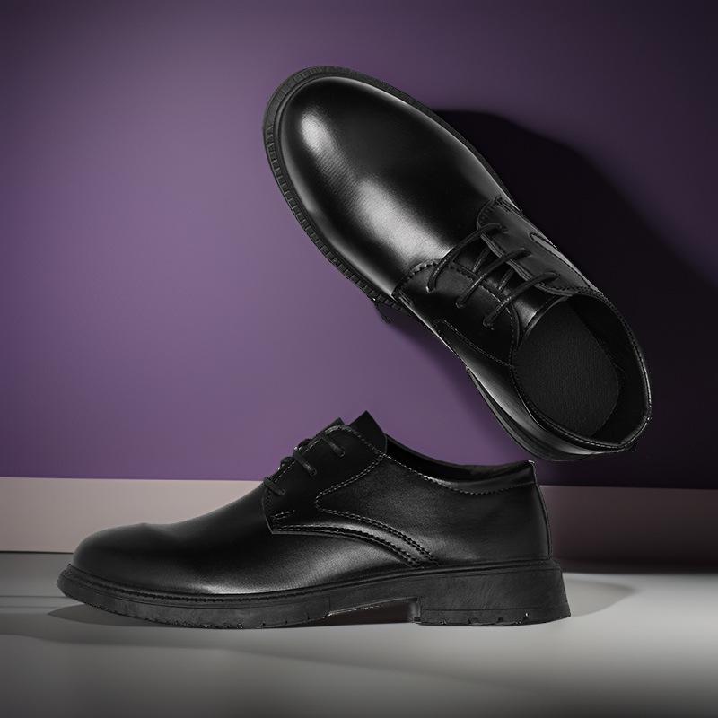 Men's Autumn Leather Shoes & Korean-Style Business Suits: Versatile, Youthful, Casual & Perfect for Office or Groom Wedding.