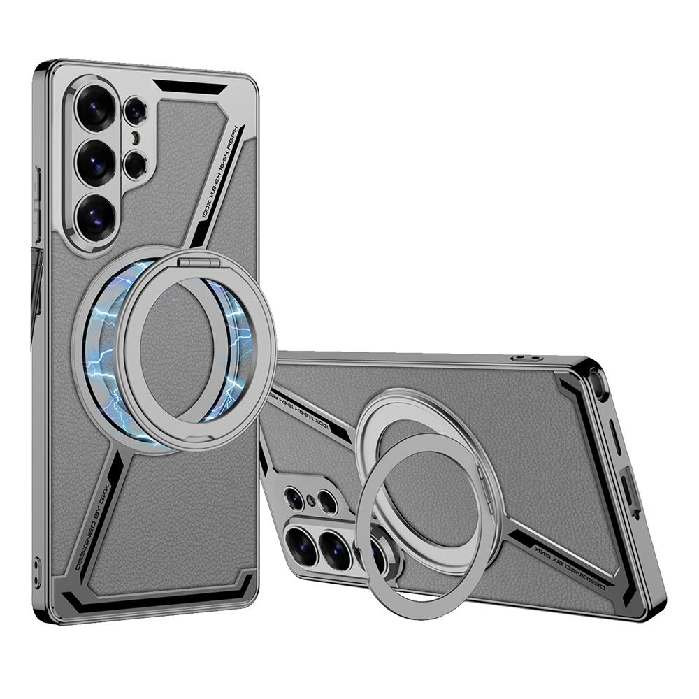 GKK For Samsung Galaxy S26 Ultra Magnetic Case PU + TPU Kickstand Phone Cover Z Shape Design