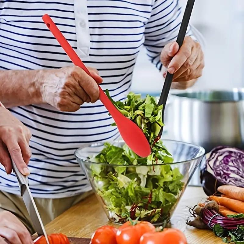 WIKHOSTAR Silicone Mixing Spoon Non-stick Cooking Spoon Kicthen Spoon Baking Spoon for Salad Stirring Mixing and Serving