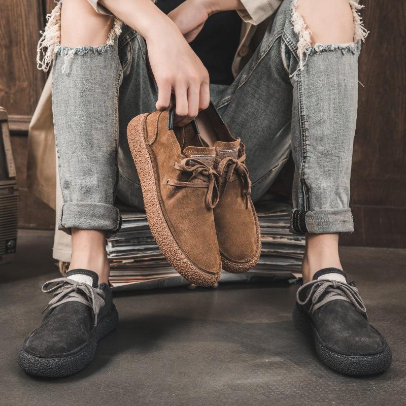 Модная повседневная мужская обувь, роскошные настоящие кожаные мокасины, британские высококачественные кроссовки, дышащие, на шнуровке, на танкетке 2024