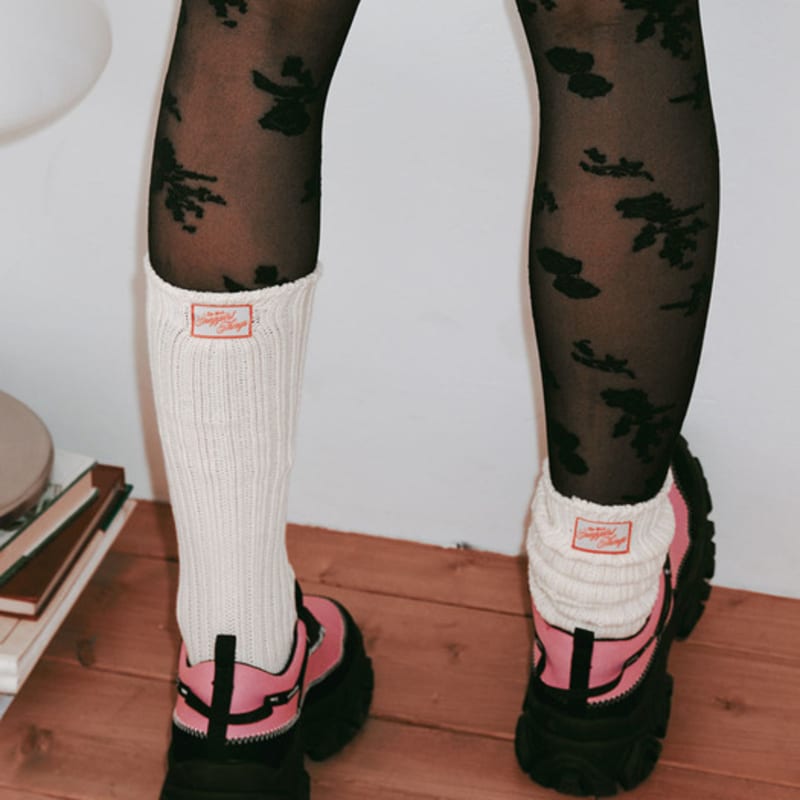 SNUGGIEST Chunky Cotton Winter Knit Socks [Cream Soup]