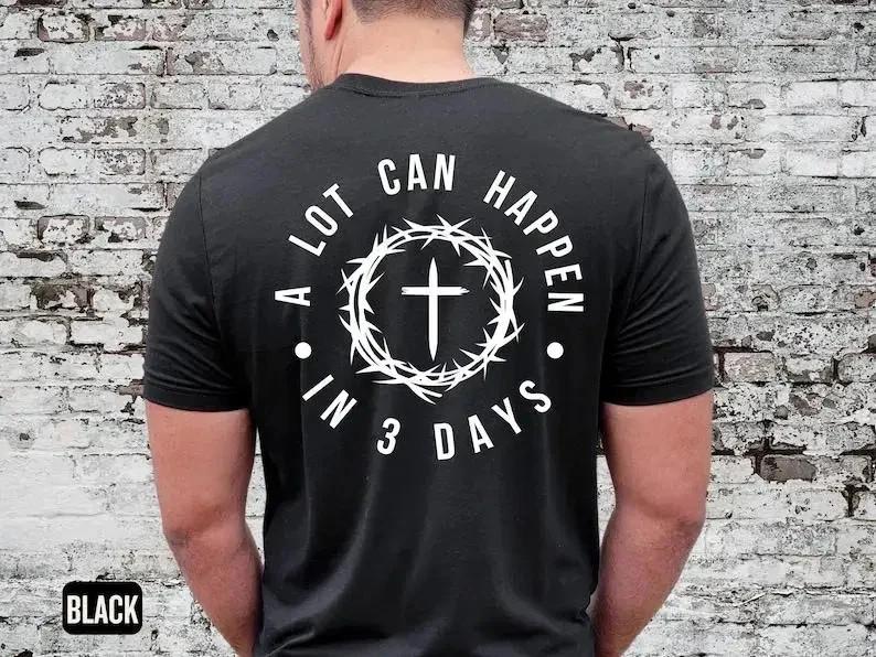 Christian Easter T-Shirt Men's Religious Graphic Casual Tee S-5XL