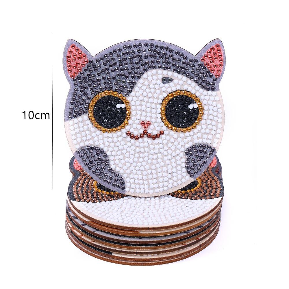 Anti Slip DIY Painting Coasters Cartoon DIY Cat Tablemat Home Decor
