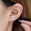 Earrings Climber with D0.43CT Bezel D Color Moissanite Piercing Studs 100% 925 Silver for Women Jewelry