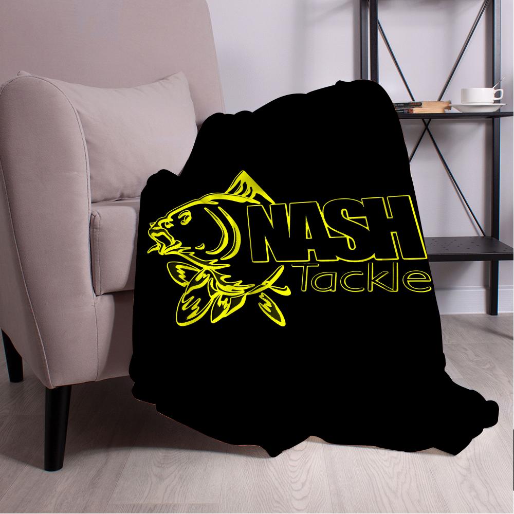 Nash Fishing Logo Throw Blanket Aesthetic Art Flannel Blanket Portable Home Travel Camping Sofa Picnic Thickening Flannel Blank