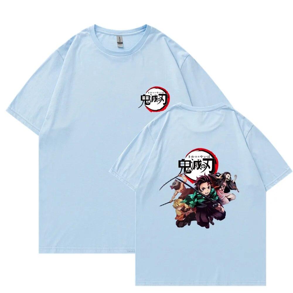 Футболка унисекс «Убийца демонов», футболки из 100% хлопка, футболка с аниме-принтом Rengoku Kyoujurou Nezuko Ninja, короткий топ Y2k, топы Harajuku