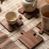 Vintage Wooden Puzzle Coaster Set, Bar Table Atmosphere Decorative Insulation Pad, Christmas Decoration, Wood Material