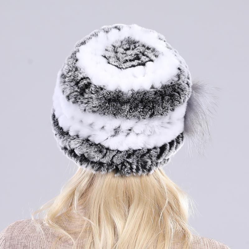 Вязаные шапки из натурального меха кролика рекса для женщин, зимняя теплая шапка из 100% натурального меха кролика рекс, русская женская меховая шапка