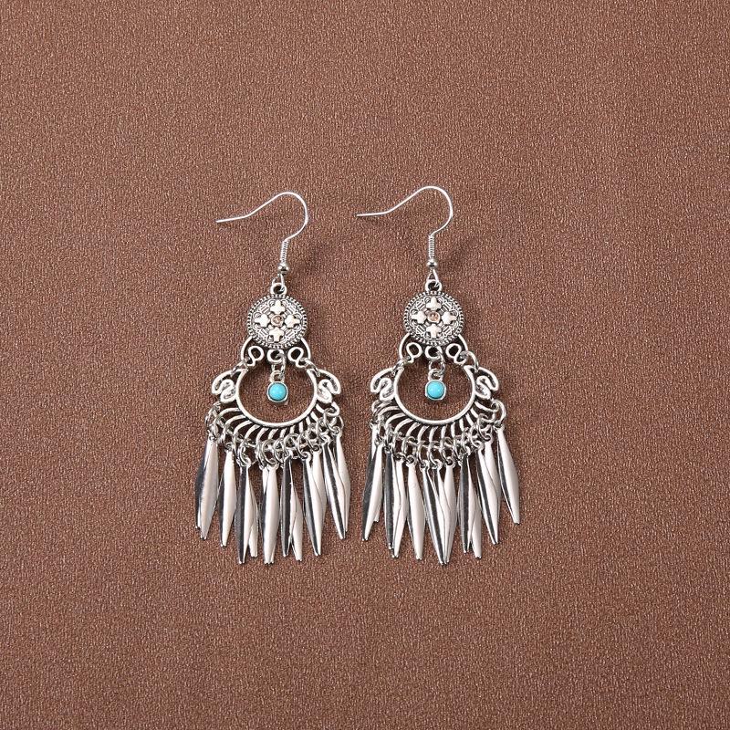 Серьги-кисточки в китайском дворцовом стиле в стиле ретро: Этнические тибетские серебряные украшения Ханфу