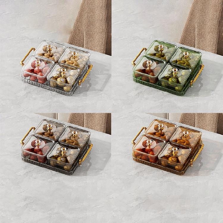 Nonslip Divided Snacks Fruit Tray With Lid Snacks Fruit Tray Removable Snacks Platter Candy Storage Box Easy to Use