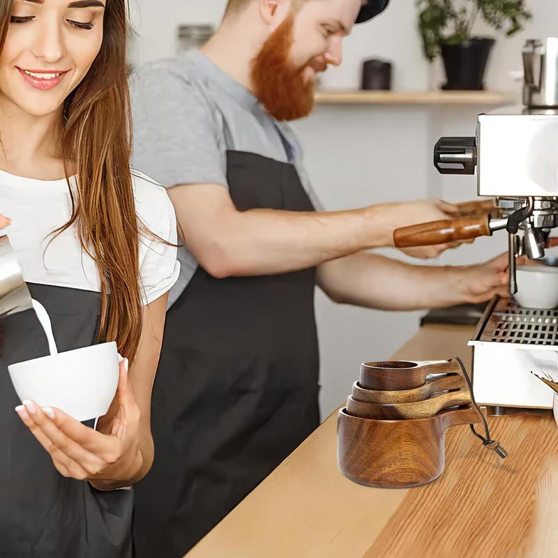 Многоцелевой деревянный мерный стакан и ложка, бытовой кухонный набор инструментов, деревянная ложка для кофе в стиле фермерского дома, инструменты для выпечки