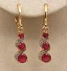 ZAKOL Red Cubic Zirconia Hanging Earrings for Women Gorgeous Ear Accessories Wedding Party Aesthetic Earrings New Zircon