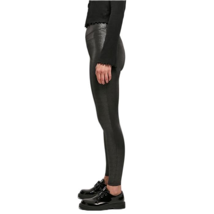 Женские леггинсы из искусственной кожи с высокой талией Urban Classics - черные - L