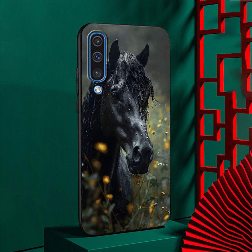 Чехол с лошадью для Samsung Galaxy A10s A50 A50s A02s A03s A20 A30 A20e A70 A70s A20s A30s A10 A40 A04 A04s A03 TPU Черный Чехол для Телефона