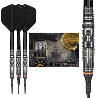 Target Japan Black Marque Танцующая Утка G4 90% Вольфрам K-Flex Мягкий Наконечник Набор Дартс, 17 г | Черные Пиксельные Наконечники 2BA, Черные K-Flex №6 (форма) Рейсы и