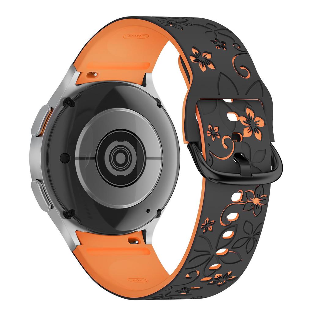 Engraved Silicone Strap For Samsung Galaxy Watch 7 FE/6 4 Classic/5 Pro 45 No Gaps Sport Bracelet Galaxy Watch 7 Band 44mm 40mm