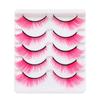 5Pairs Masquerade Fox Cat Eye Eyelashes Dramatic Look Eyelash Extension Green Blue Colored Lashes
