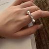 Уникальное стильное корейское регулируемое кольцо с жемчугом для женщин, элегантное медное ювелирное изделие