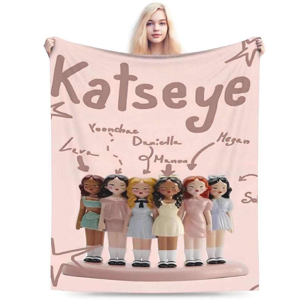 Вязаные пледы Katseye Kpop Флисовые Lara Manon Megan Легкий плед для кровати Дивана Ковра на пол