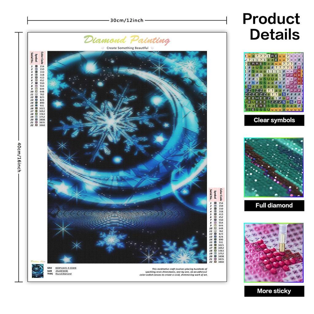 5D DIY Алмазная картина Снежинка, полная вышивка, распродажа, мозаика, пейзаж, подарок ручной работы, домашний декор 30x40 см/12x16 дюймов