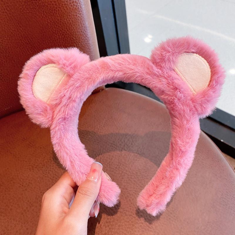 Cartoon Plush Cute Super Cute Hair Accessories Face Wash Makeup Hair Hoop Plush Doll Headwear Hair Strap