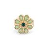 Green Pink Stones Austrian Diamonds Embellished Choker Necklace Earring & Ring Set For Women