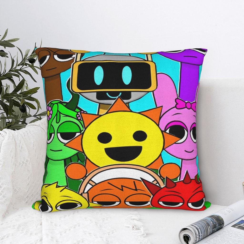 Sprunki Characters Game Pillowcase Polyester Cushion Cover Gift  Throw Pillow Case Cover Seater Zippered 40X40cm
