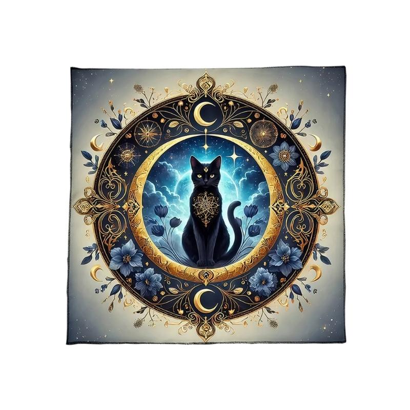 Кошки Цветочный Узор Карты Таро Скатерть для Стола Алтари Ткань Алтари Ткань Гадания Карта Скатерть Гобелен Легко Использовать
