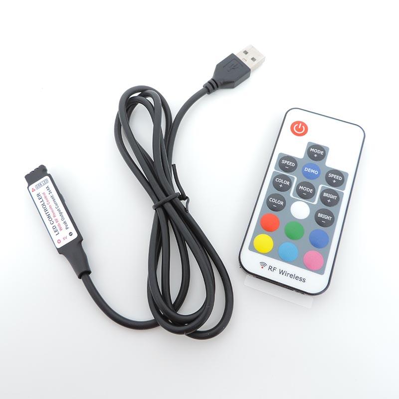 USB порт 5 В мини 3-клавишный мини 17-клавишный 24-клавишный 4-контактный RGB светодиодный светодиодный светильник с радиочастотным контроллером управления диммером для 5050 3528 2835 светодиодных лент