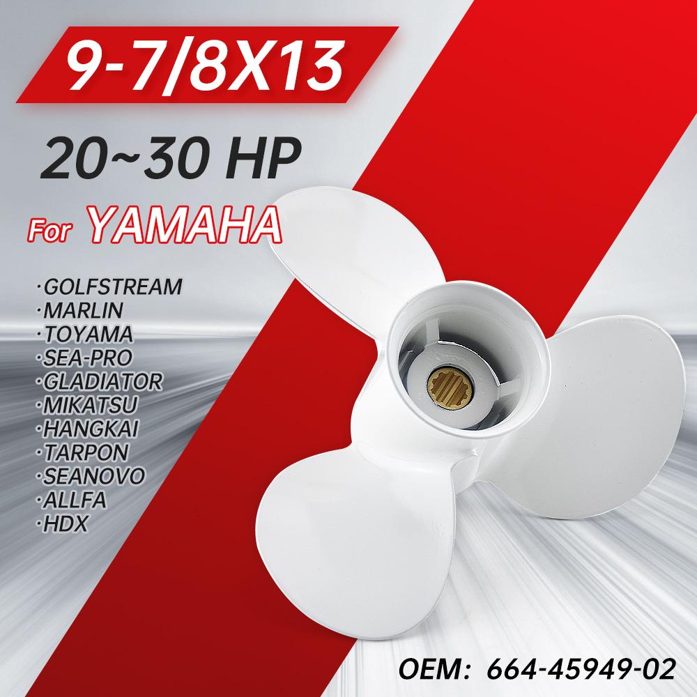 Outboard Propeller For Yamaha 20hp 25hp 30hp 9 7/8 *13 Boat Motor Aluminum Alloy Screw 3 Blade 10 Spline Marine Engine Part