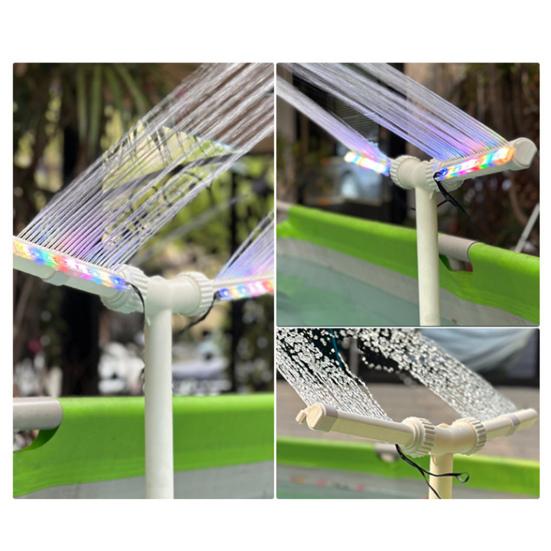 Солнечный бассейн с RGB подсветкой, меняющей цвет, регулируемый разбрызгиватель для бассейна с дистанционным управлением, водопад для бассейна