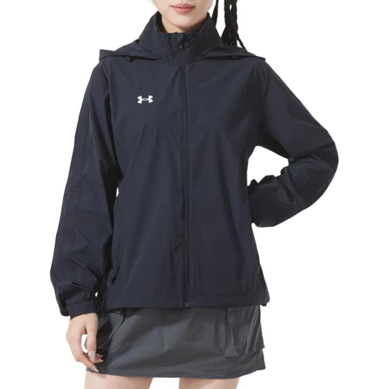 Under Armour Спортивная куртка с капюшоном и логотипом для бега, женская куртка, черная 22500411-001