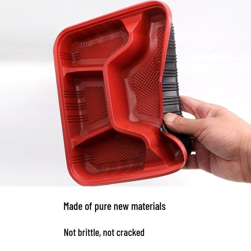 JINGRX Одноразовые ланч-боксы с 4 отделениями и крышками