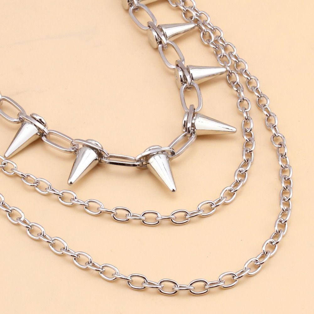 Double-layer Metal Waist Chain Studded Punk Belt Chain Personality Rivet Studded Pants Chain Steet