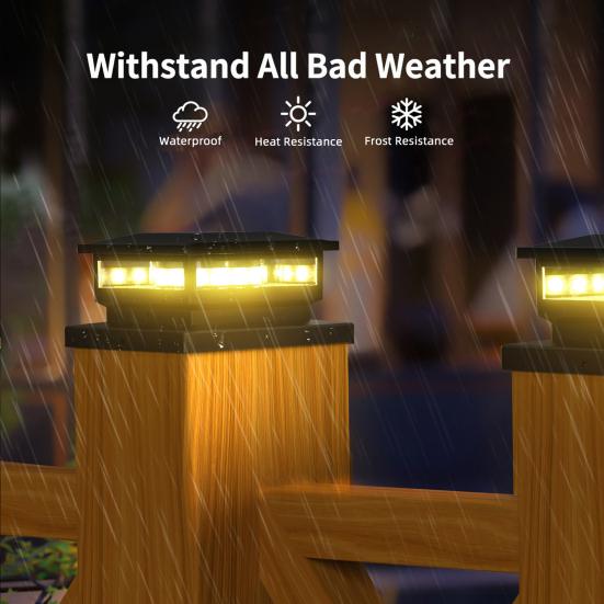 1/2 шт. Фонари на столбы на солнечной батарее, Водонепроницаемые, Автоматическая зарядка, Легко установить