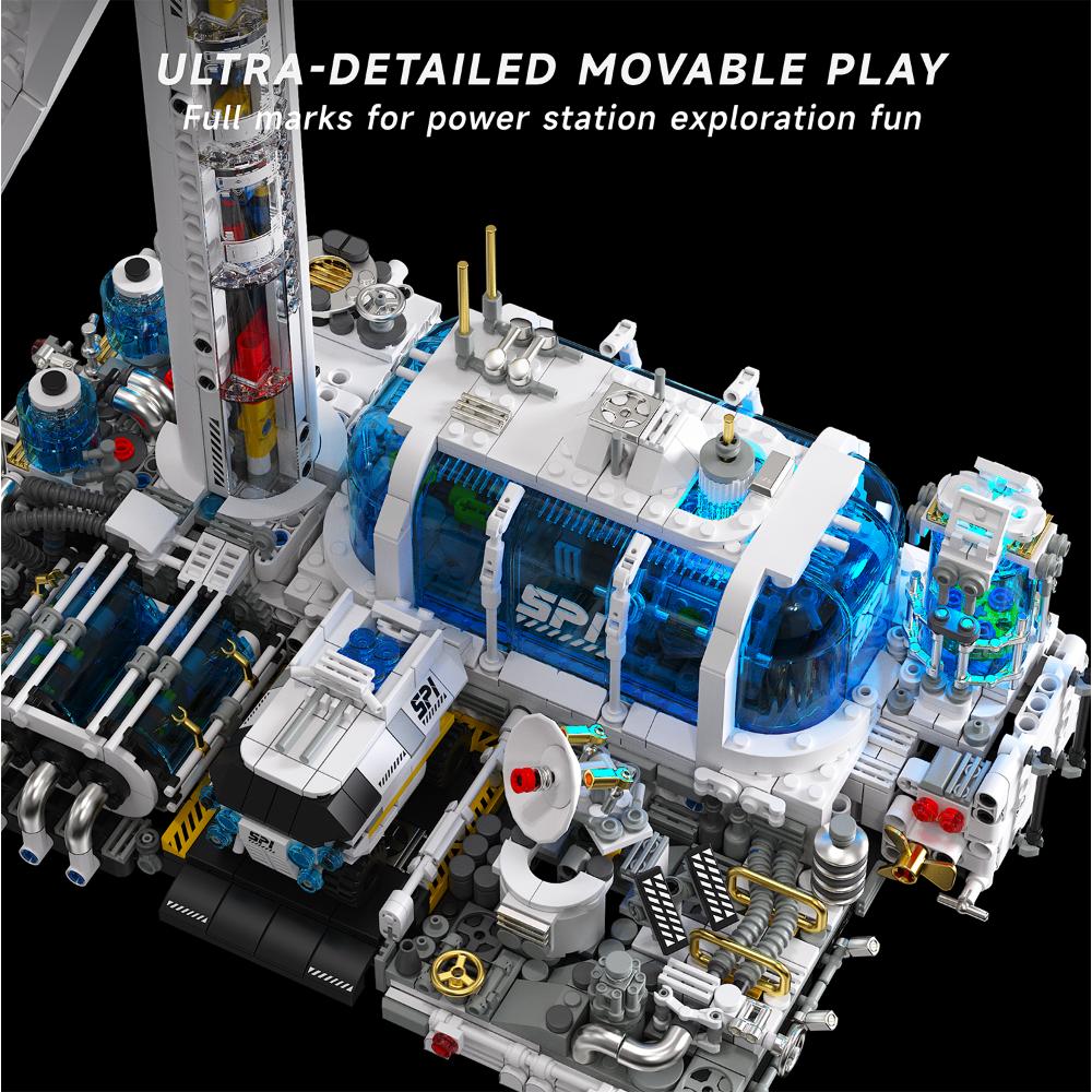 Строительный набор «Техническая ветряная электростанция» с подсветкой, конструктор для детского дня рождения, Хэллоуина, Рождества