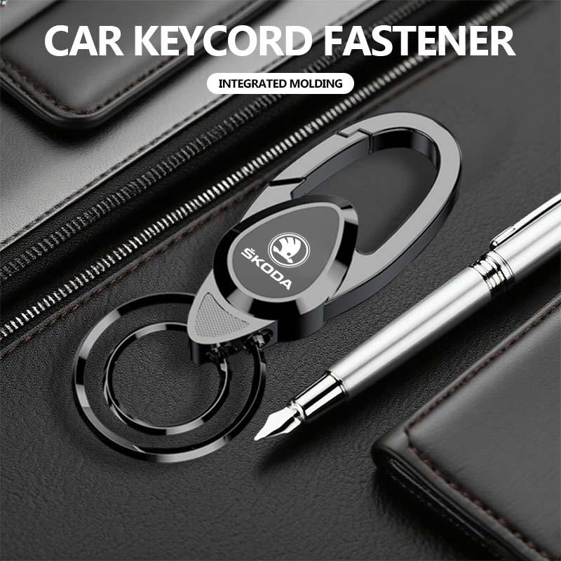 For Skoda Car KeyChain Keyring Key Holder Emblem Auto Accessories VRS Superb Yeti Octavia Enyaq Rapid Karoq Derivati udcx63