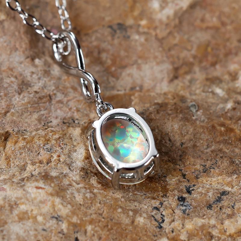 Овальные белые огненные опалы, кулоны, ожерелья для женщин, аксессуары для свадебной вечеринки, подарок на день рождения, модные украшения