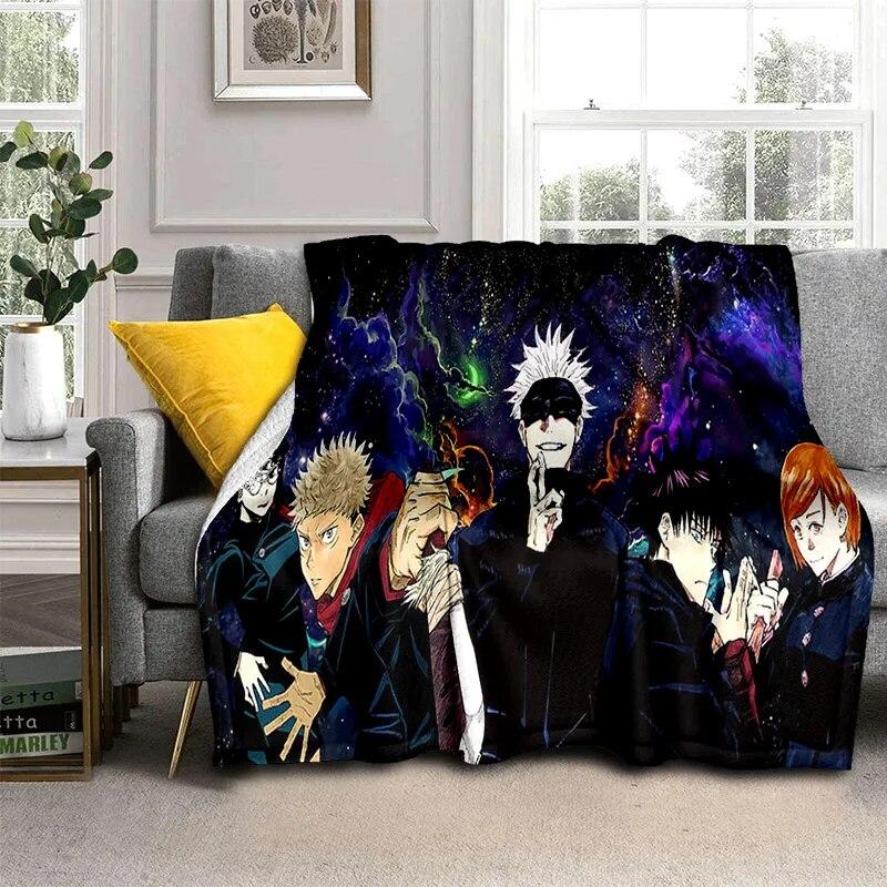 Jujutsu Kaisen Anime Itadori Yuji Blanket,Soft Throw Blanket for Home Bedroom Bed Sofa Picnic Travel Office Cover Blanket Kids
